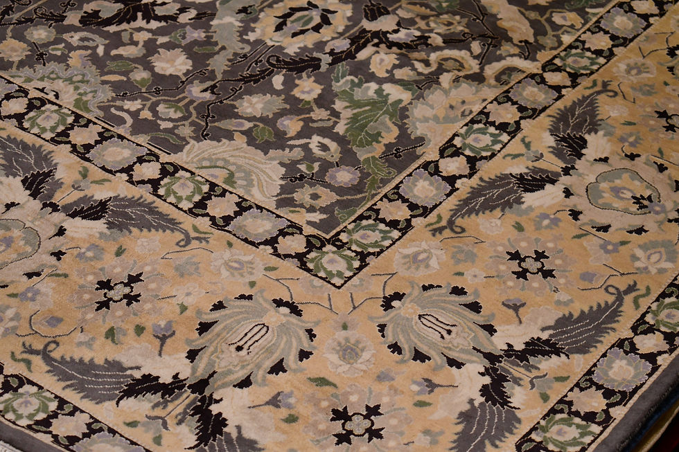 Thumbnail: 8x10 Handmade Wool Pak Mughal Steel Gray - 1495-127
