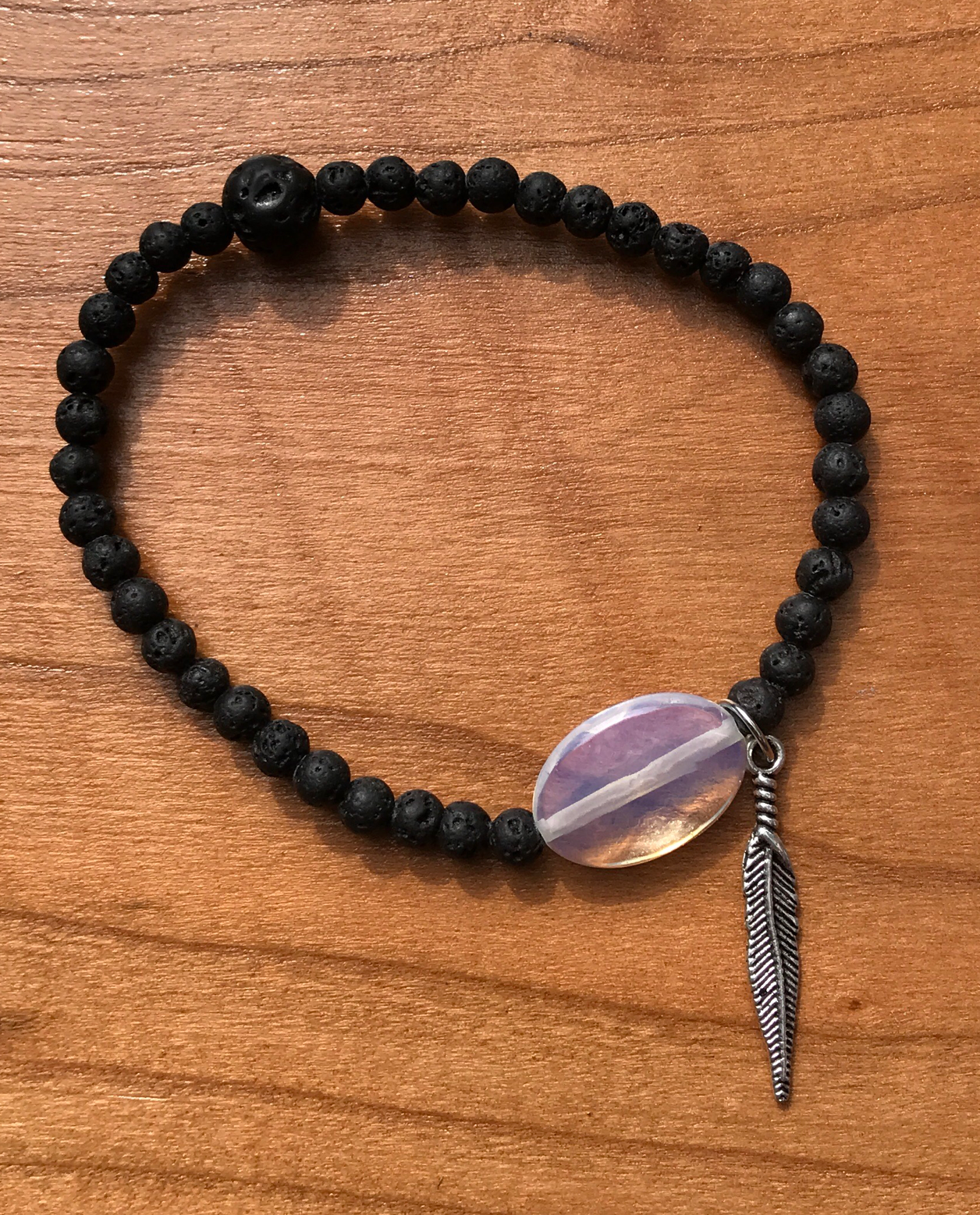 Clarity Lava Stone Bracelet - Crystal Quartz