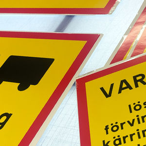 Reflexskyltar Långt fordonståg