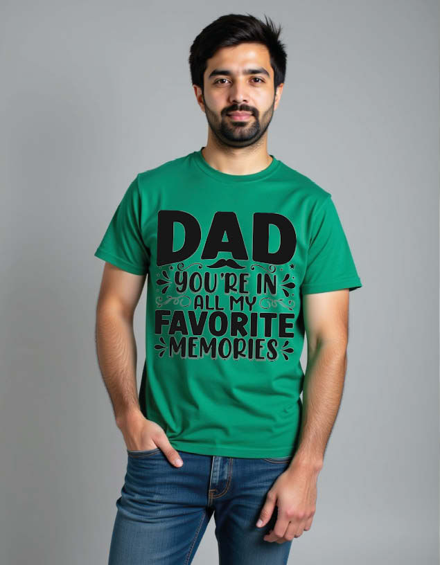 dad you're in all my favorite memories Unisex Printed Graphic T-Shirt