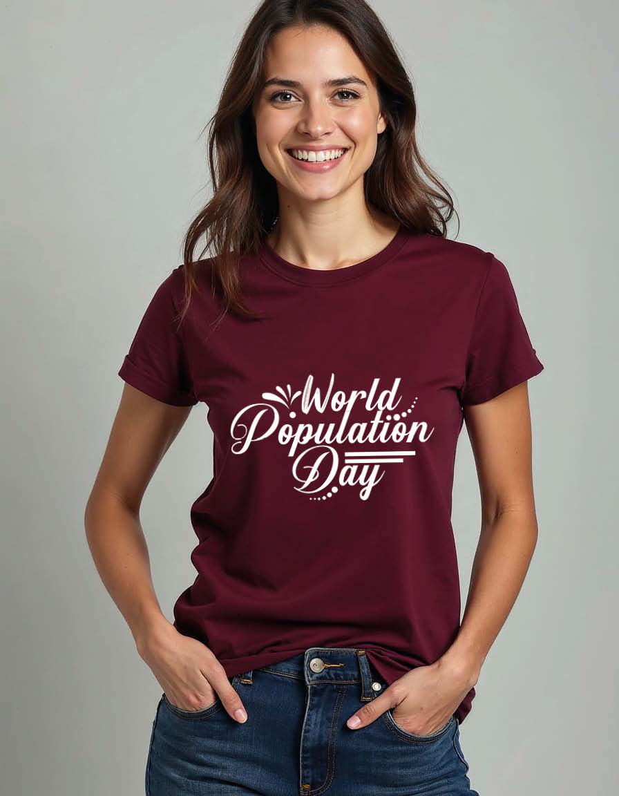 Thumbnail: World population day Unisex Printed Graphic T-shirt