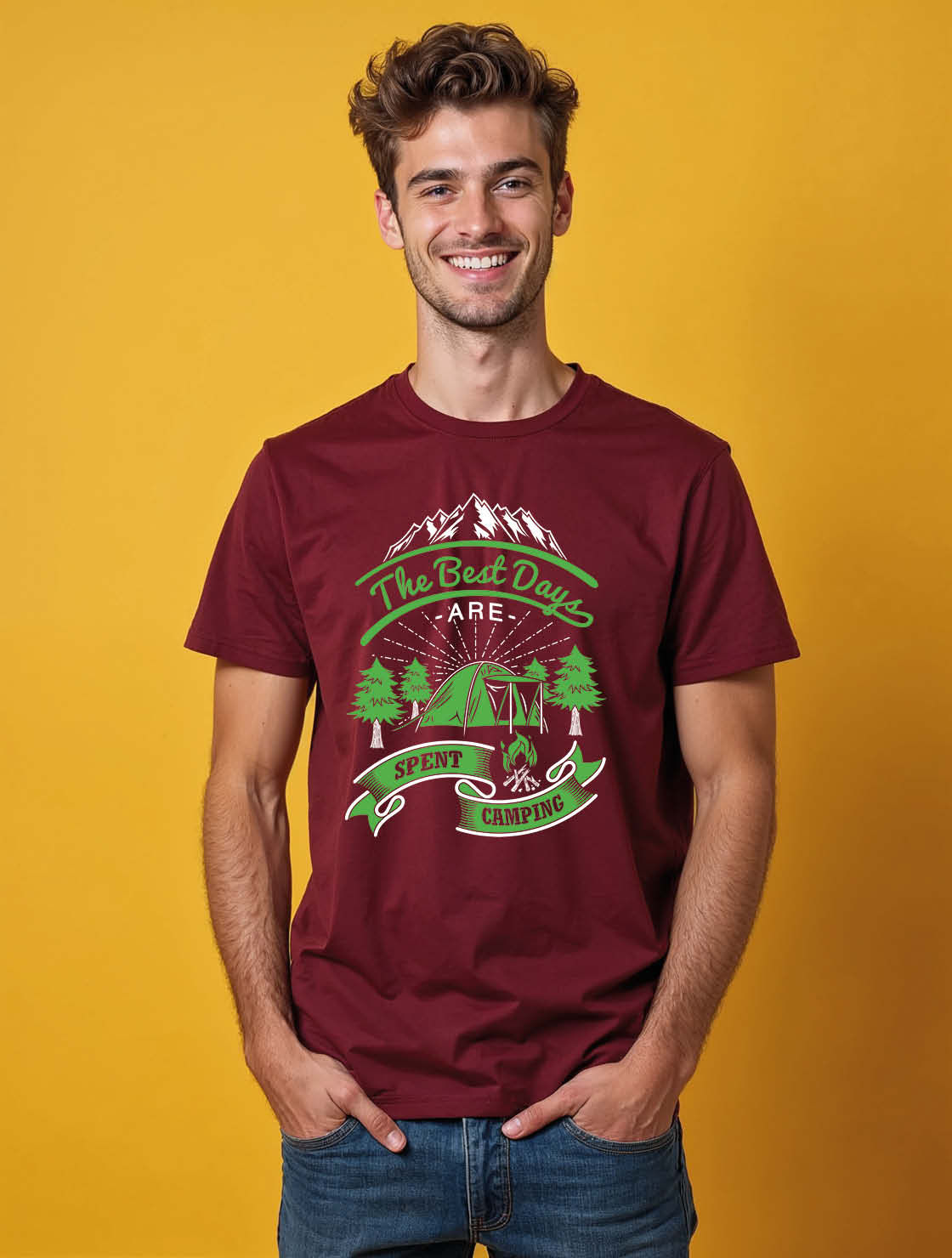 the best days are spent camping Unisex Printed Graphic T-Shirt