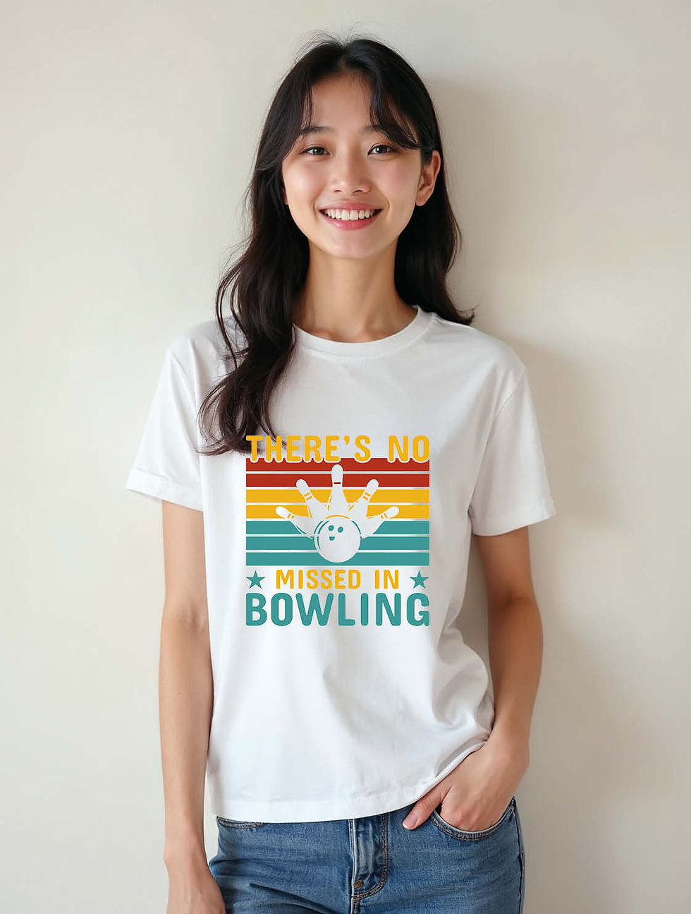 Thumbnail: there's no missed in bowling Unisex Printed Graphic T-Shirt For Women Men & Kids