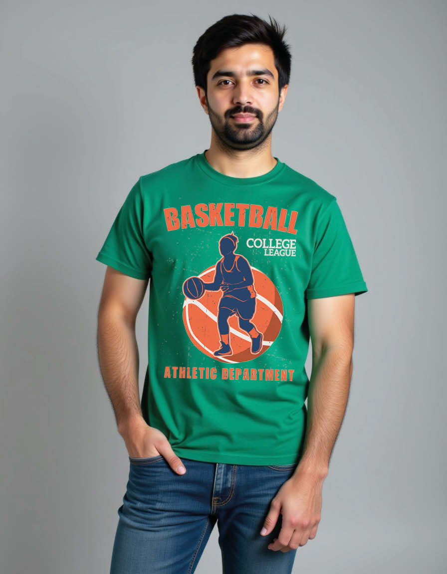 Thumbnail: Basketball collage leage Unisex Printed Graphic T-shirt