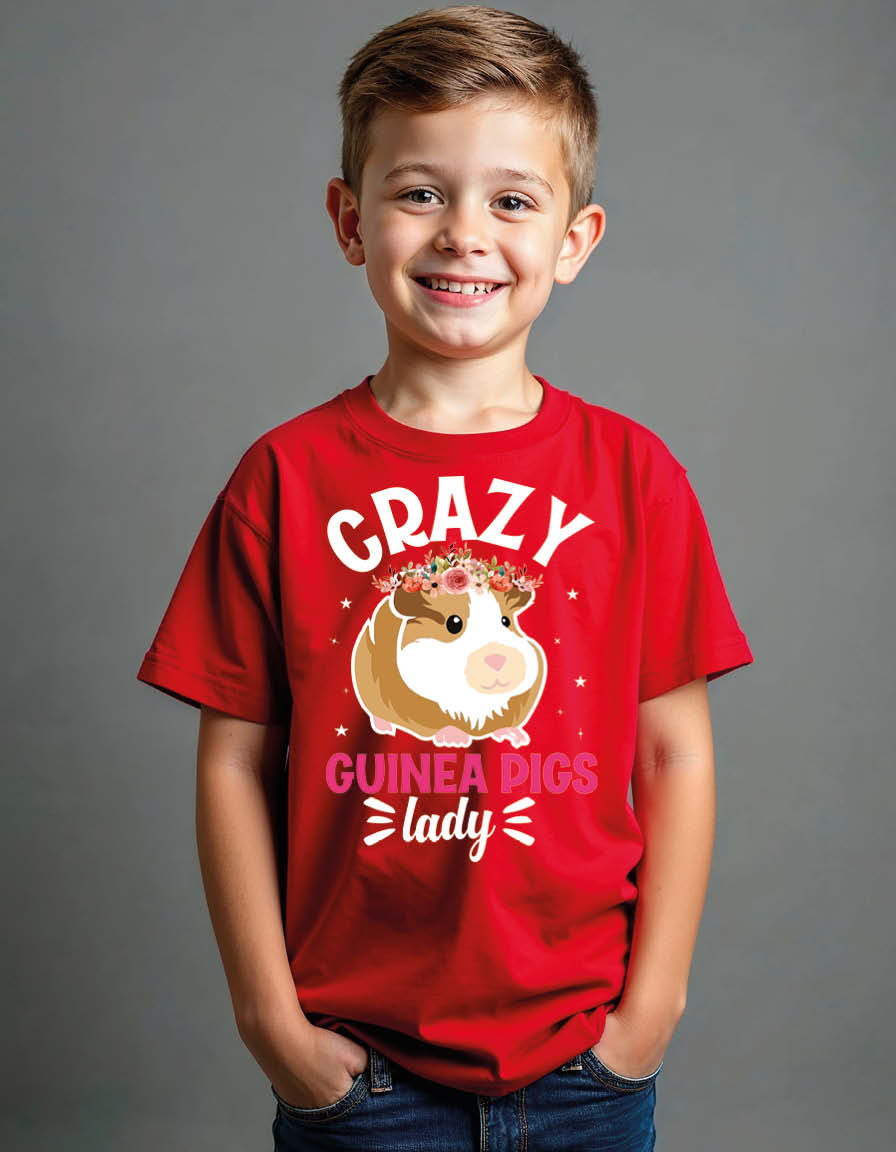 Thumbnail: crazy guinea pigs lady Unisex Printed Graphic T-Shirt for Mens,Womens & Kids