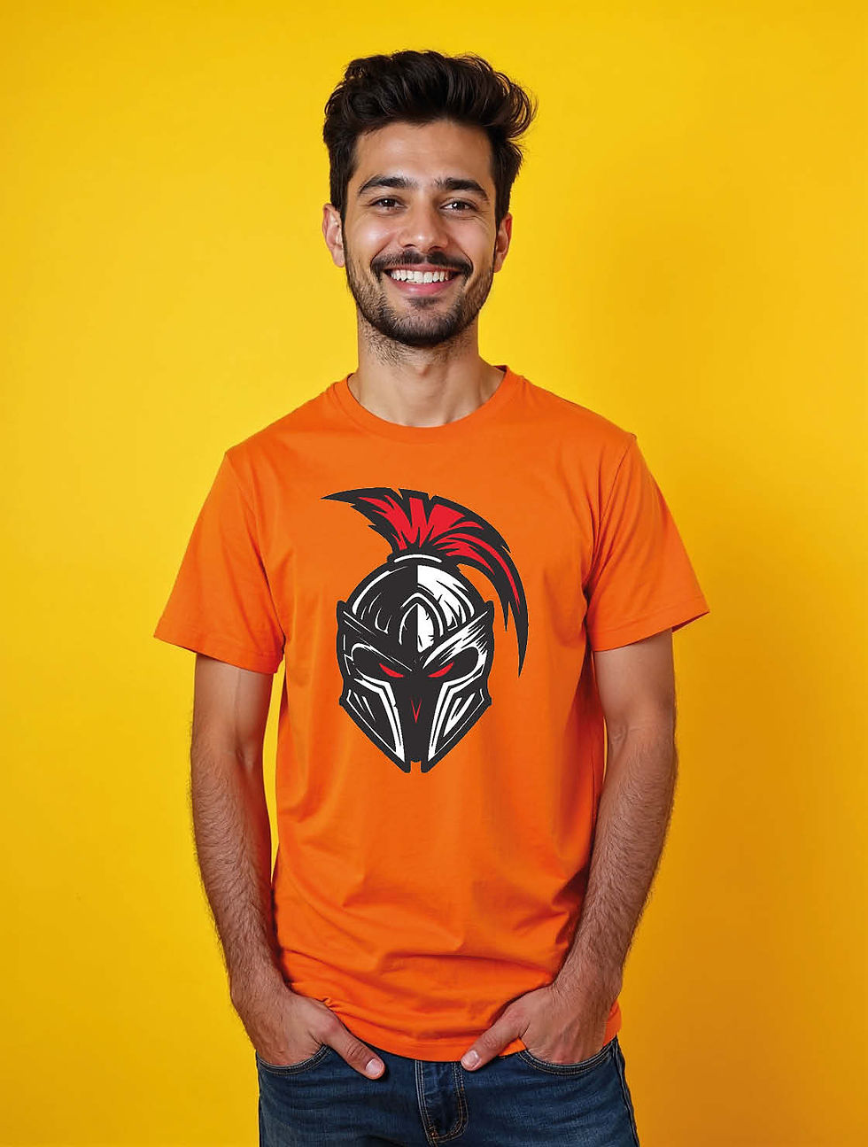 Warrior Knight Helmet Unisex Printed Graphic T-Shirt For Mens, Womens & Kids