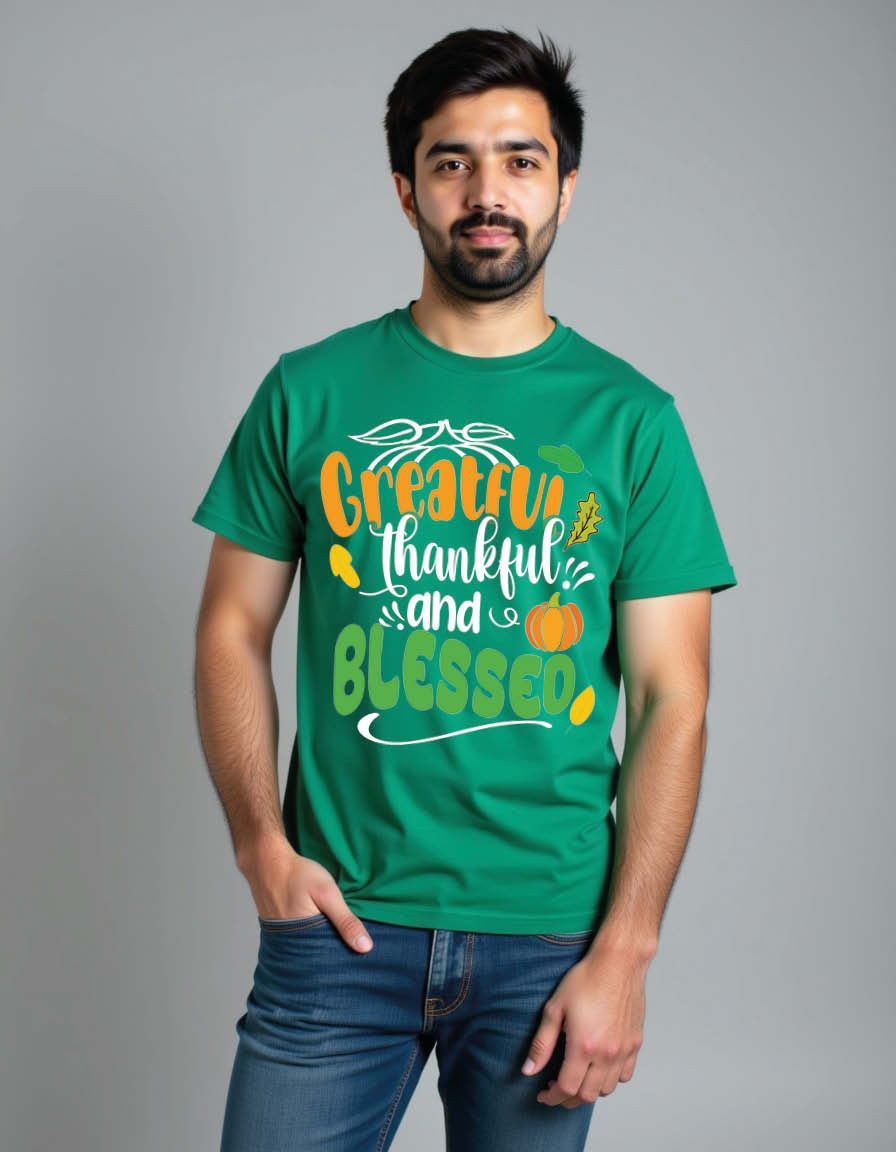 Thumbnail: greatful thankful and blessed Unisex Graphic T-Shirt for Mens,Womens & Kids