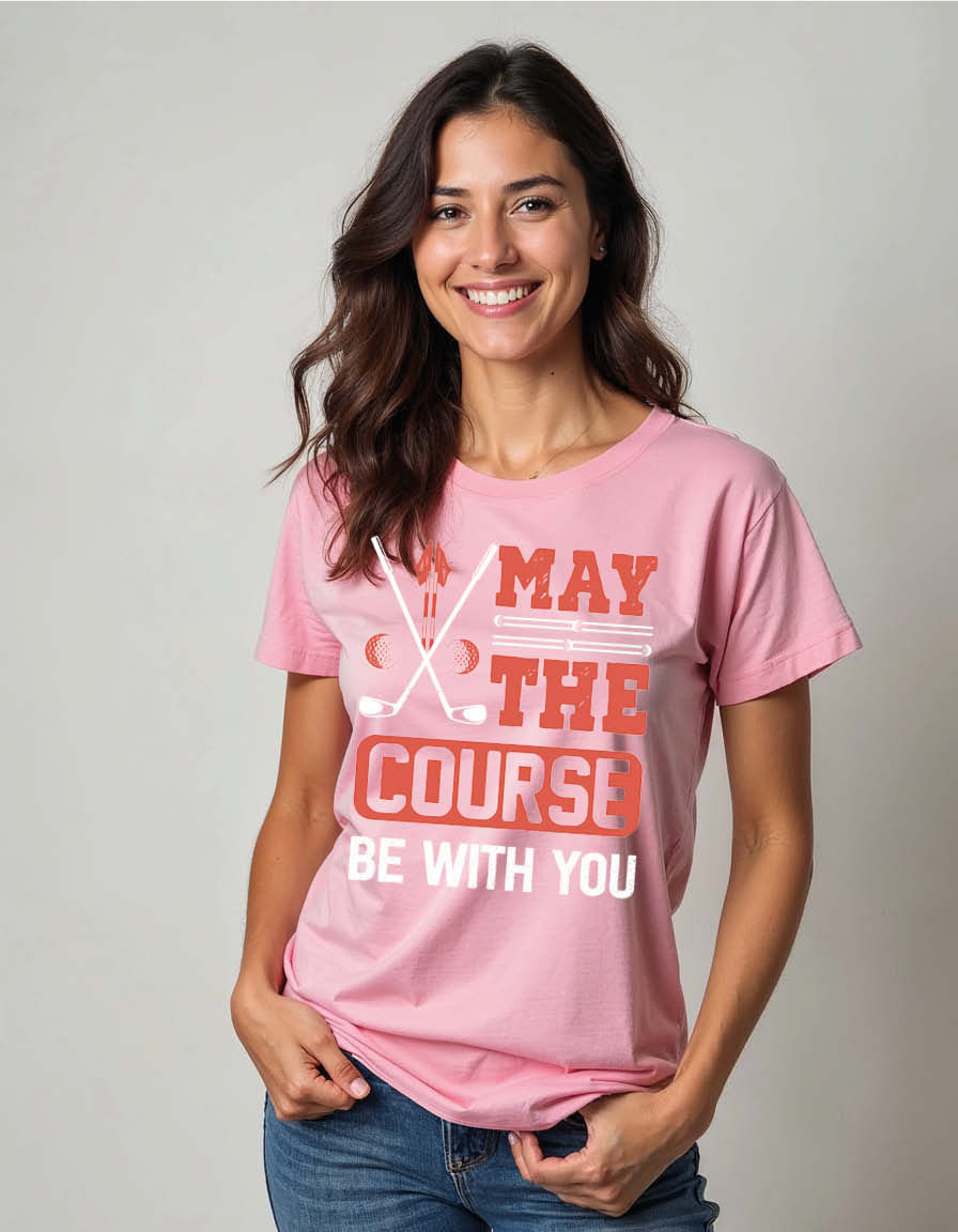 Thumbnail: may the course be with you Unisex Printed Graphic T-Shirt for Mens,Womens & Kids