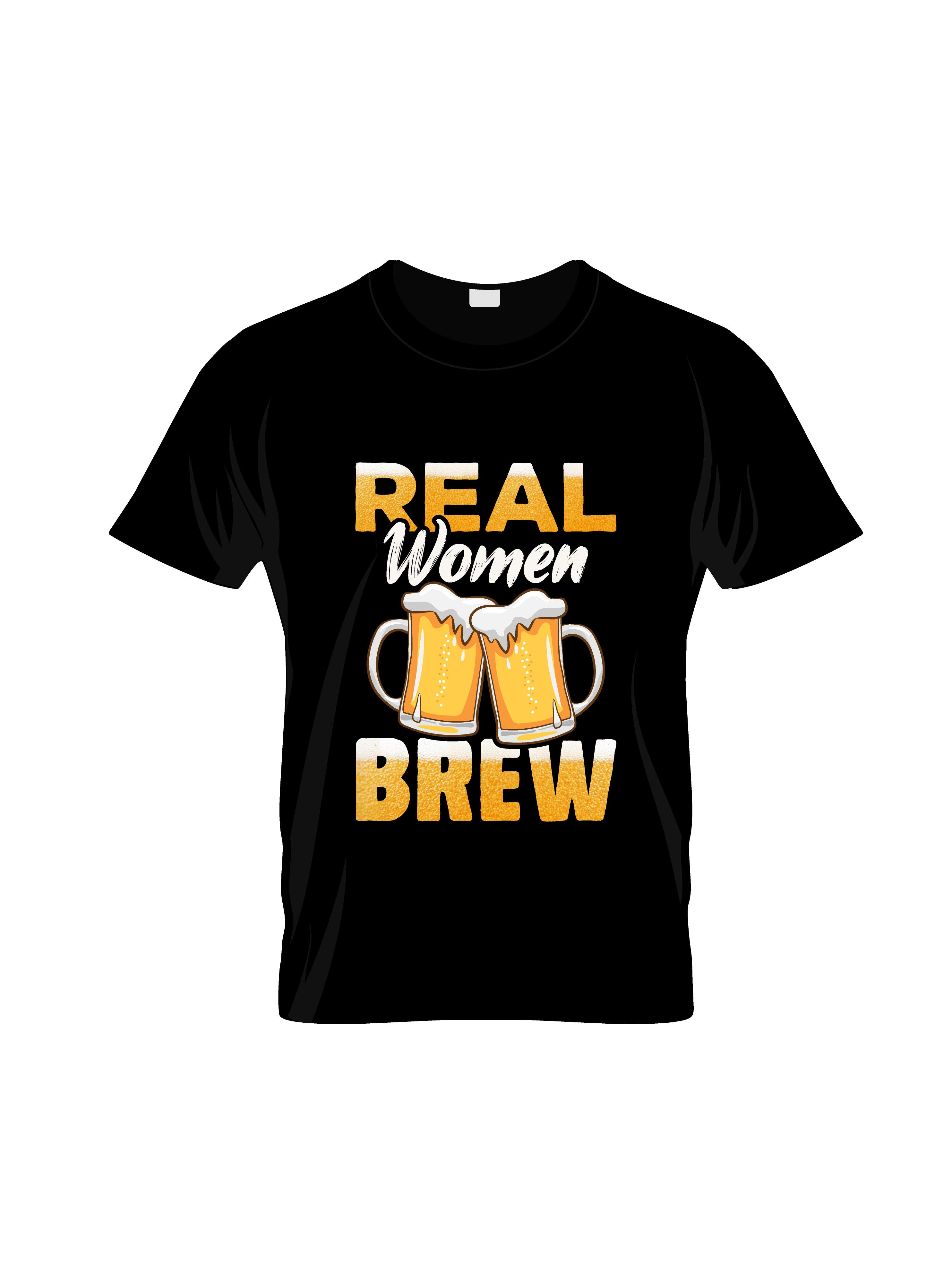 real women brew graphic printed t shirts.