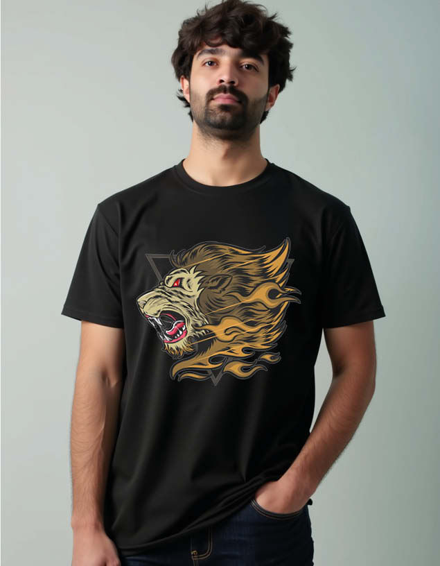 roaring lion's head Unisex Printed Graphic T-Shirt For Mens Womens & Kids