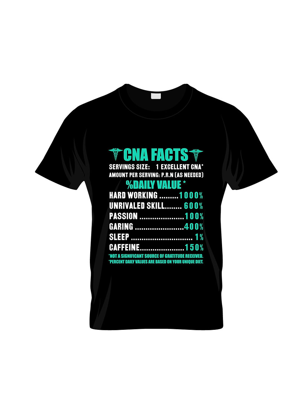 cna facts graphic printed t shirts