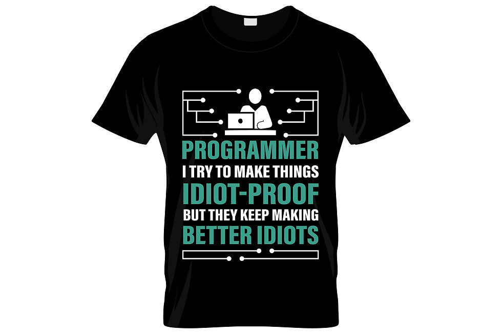 programmer idiot proof bitter idiots typography printed t shirts