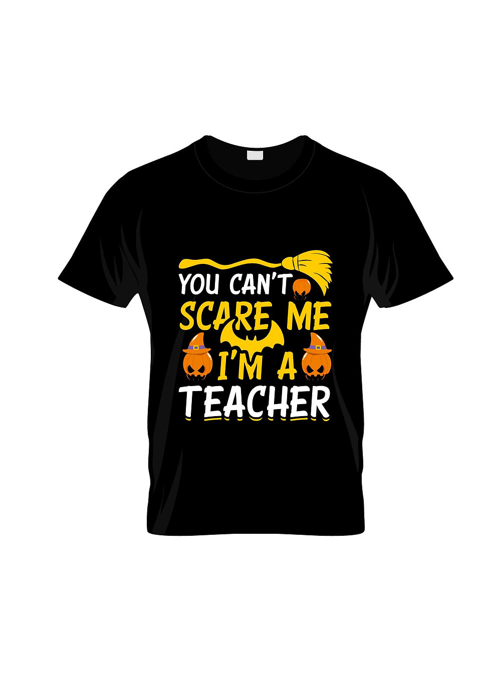 Thumbnail: you cant scare me im a teacher typography printed t shirts