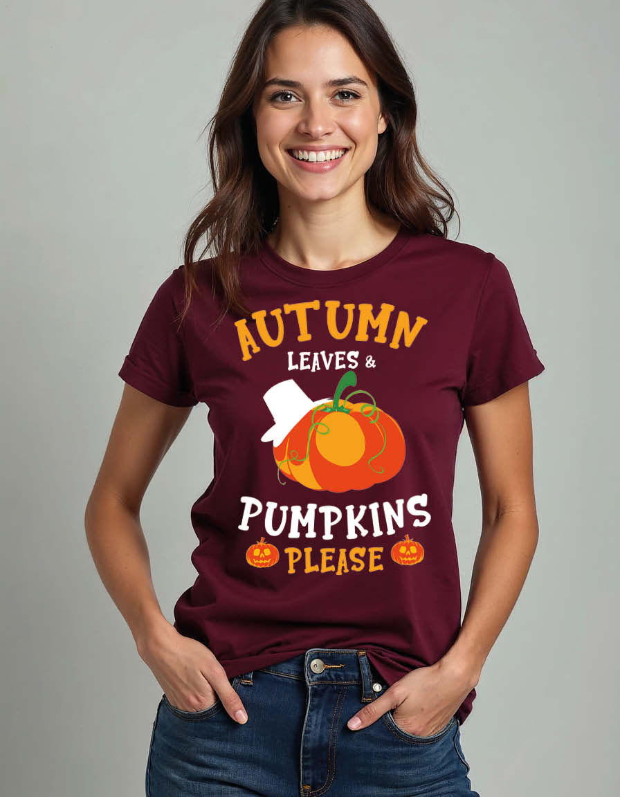 Thumbnail: autumn leaves pumpkins please Unisex Graphic T-Shirt for Mens,Womens & Kids