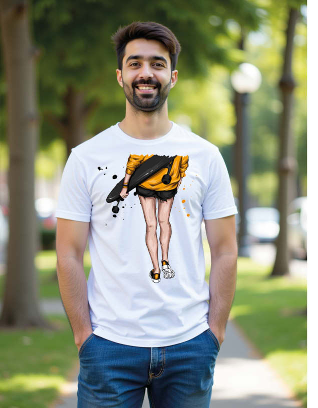 Skateboard Legs Unisex Printed Graphic T-Shirt for Mens,Womens & Kids