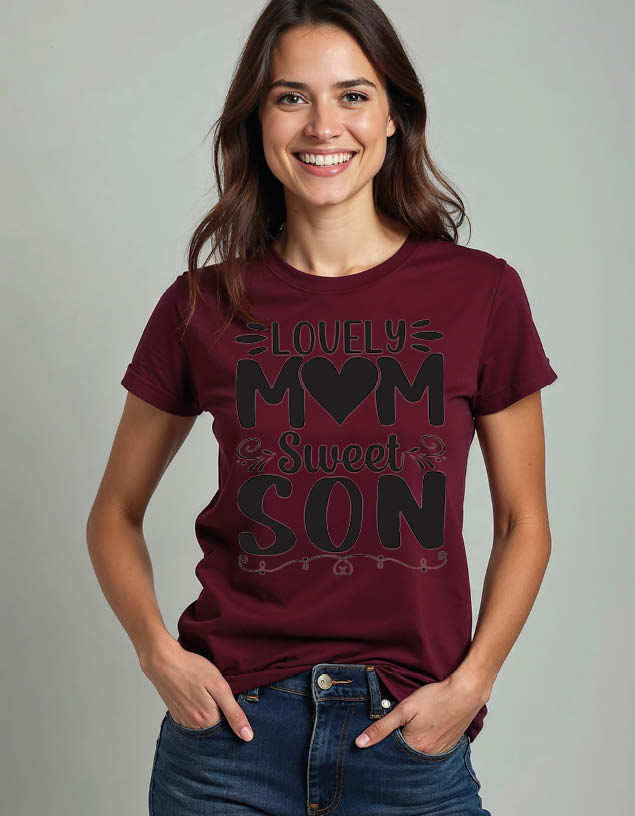 Thumbnail: lovely mom sweet son Unisex Printed Graphic T-Shirt For Mens Womens & Kids