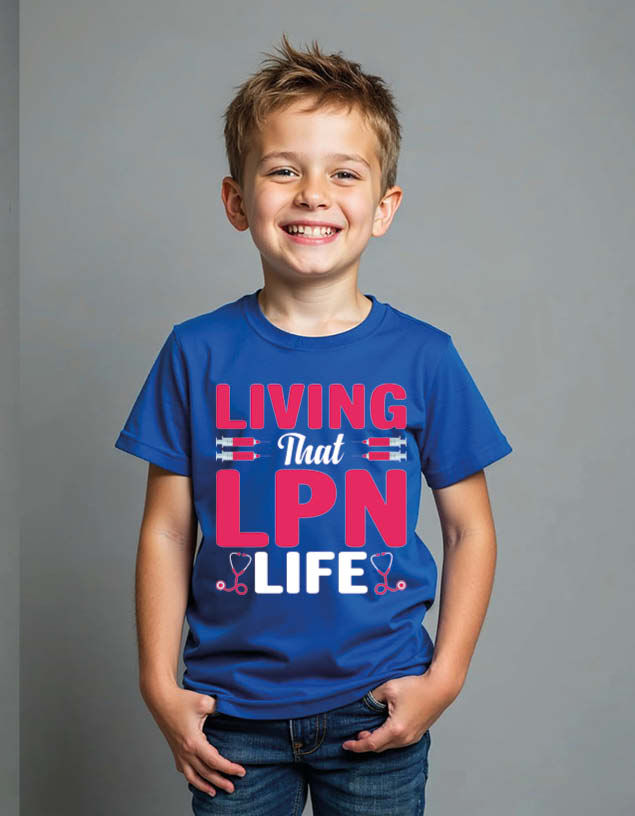 Thumbnail: living that lpn life Unisex Printed Graphic T-Shirt For Mens Womens & Kids