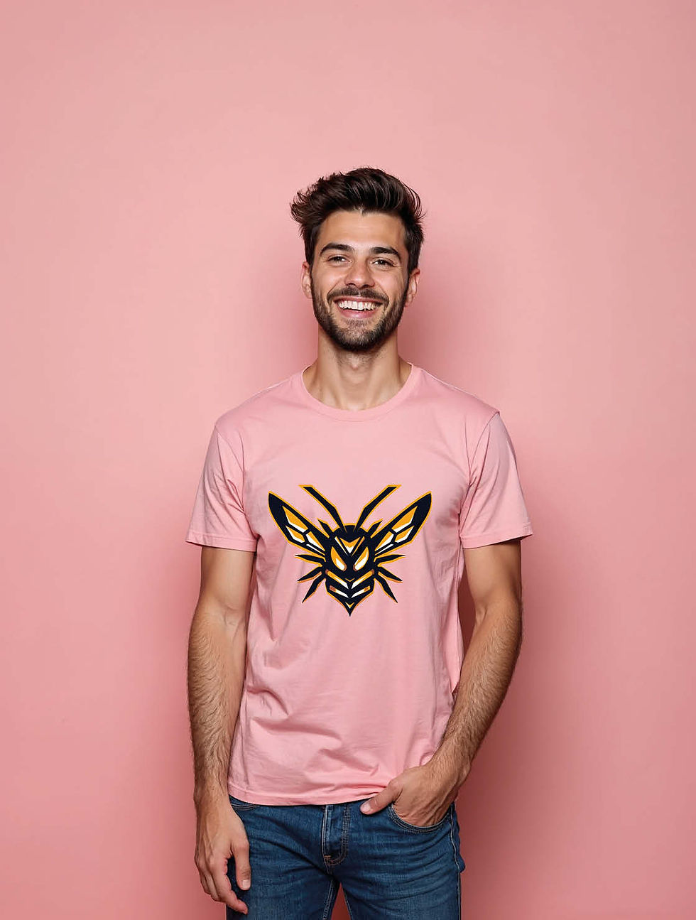 Bee Mascot Unisex Printed Graphic T-Shirt For Mens, Womens & Kids