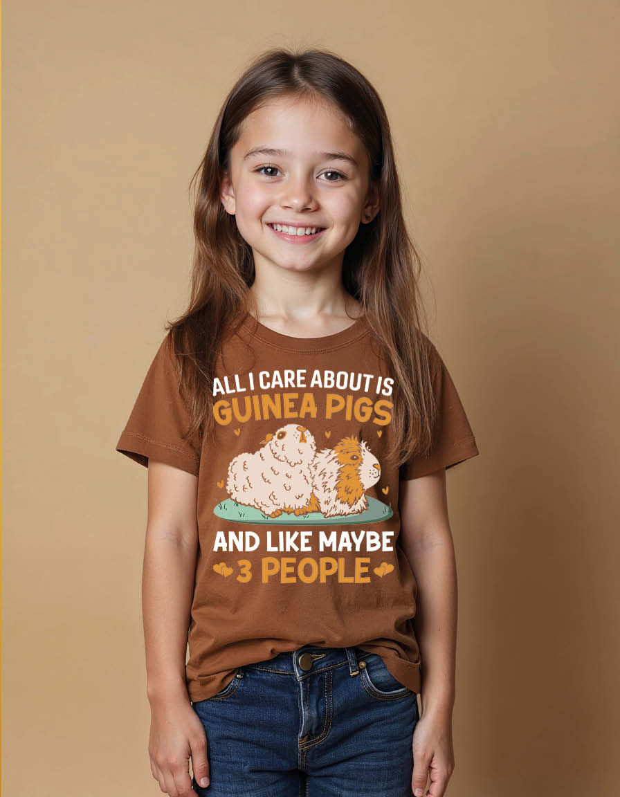 Thumbnail: all i care about is guinea pigs and like may be 3 people Unisex Printed T-Shirt