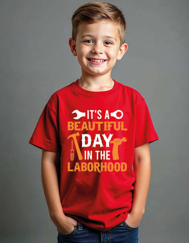 Thumbnail: it's a beautiful day in the laborhood Unisex Printed Graphic T-Shirt