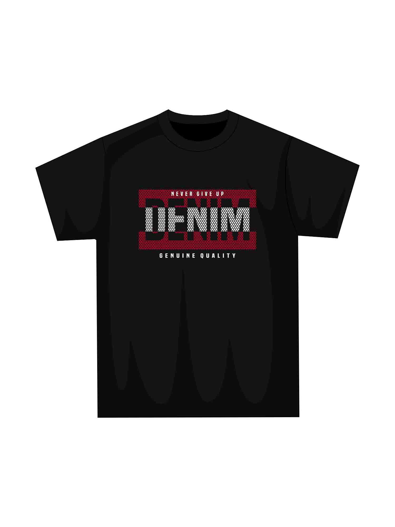 denim typography printed t shirts