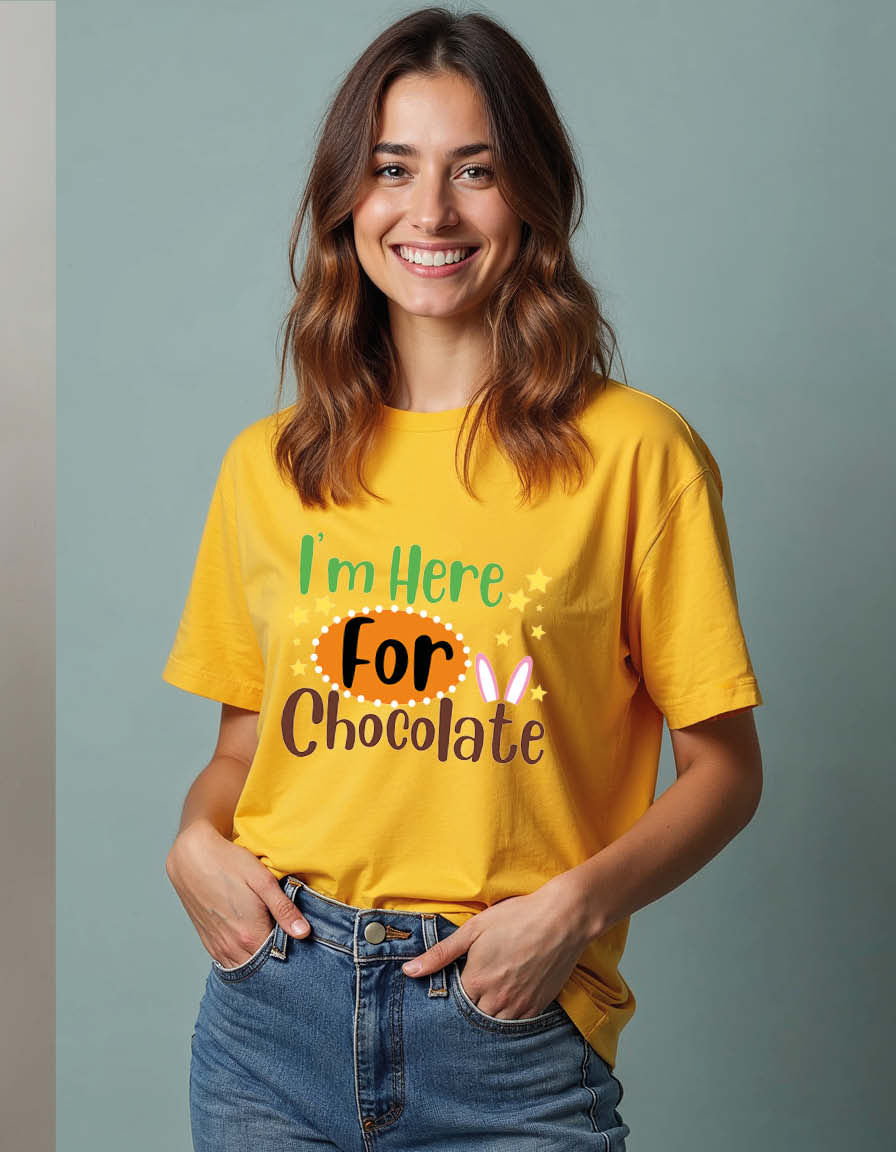 i'm here for chocolate Unisex Printed Graphic T-Shirt For Mens, Womens & Kids