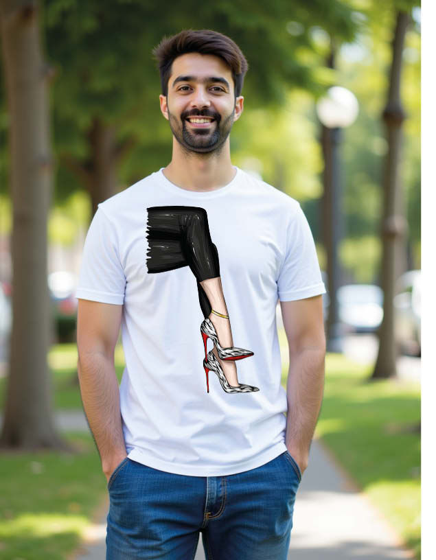 Thumbnail: High Heel Classic Unisex Printed Graphic T-Shirt for Mens,Womens & Kids