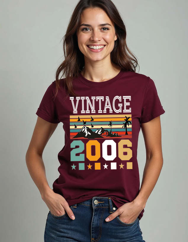 vintage 2006 Premium Unisex Printed Graphic T-Shirt For Mens, Womens & Kids