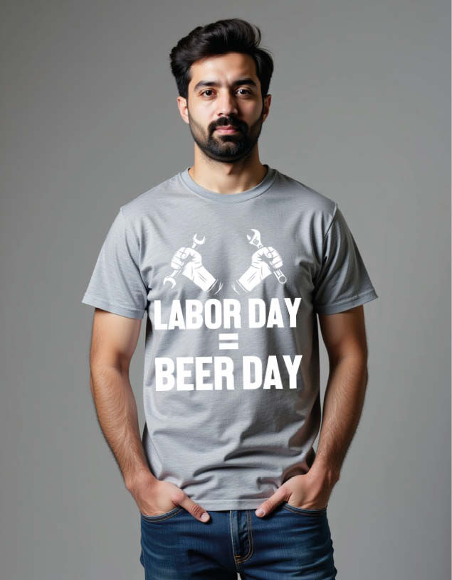 Thumbnail: labor day beer day Unisex Printed Graphic T-Shirt For Mens Womens & Kids