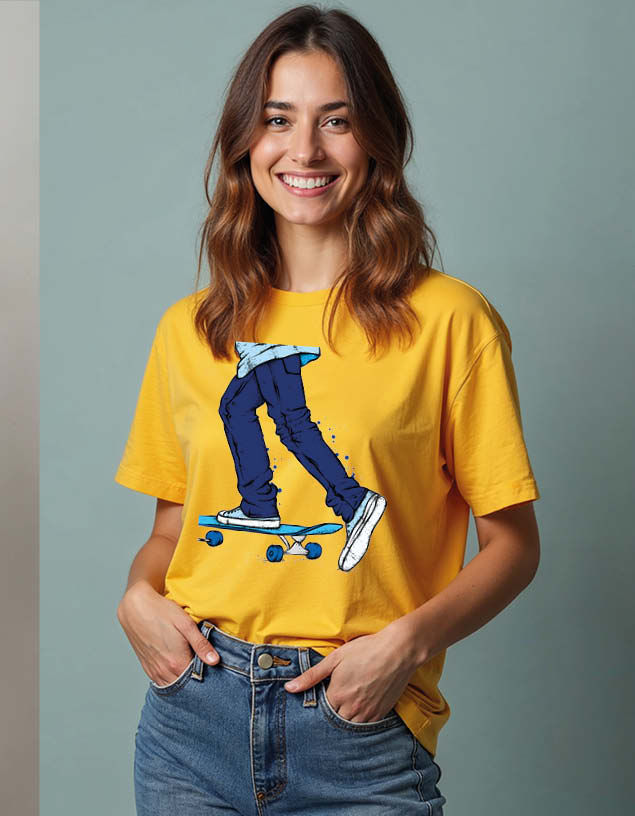 Thumbnail: Skateboarder Casual Unisex Printed Graphic T-Shirt for Mens,Womens & Kids