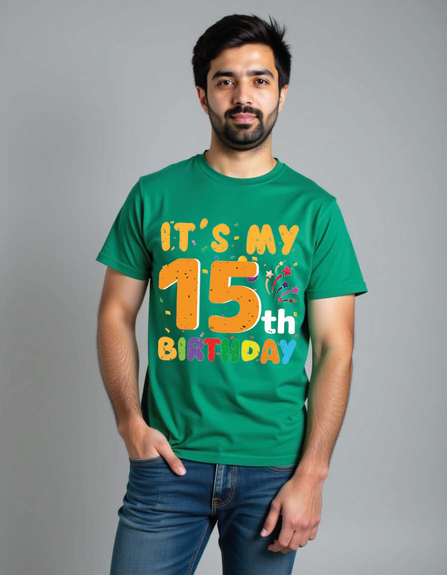 Thumbnail: it's my 15th birthday Unisex Printed Graphic T-Shirt For Mens Womens & Kids