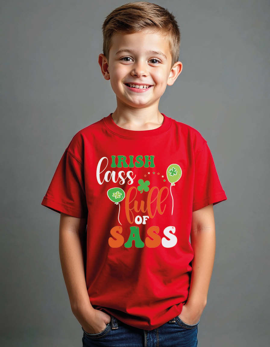 Thumbnail: irish lass full of sass Unisex Printed Graphic T-Shirt For Mens, Womens & Kids