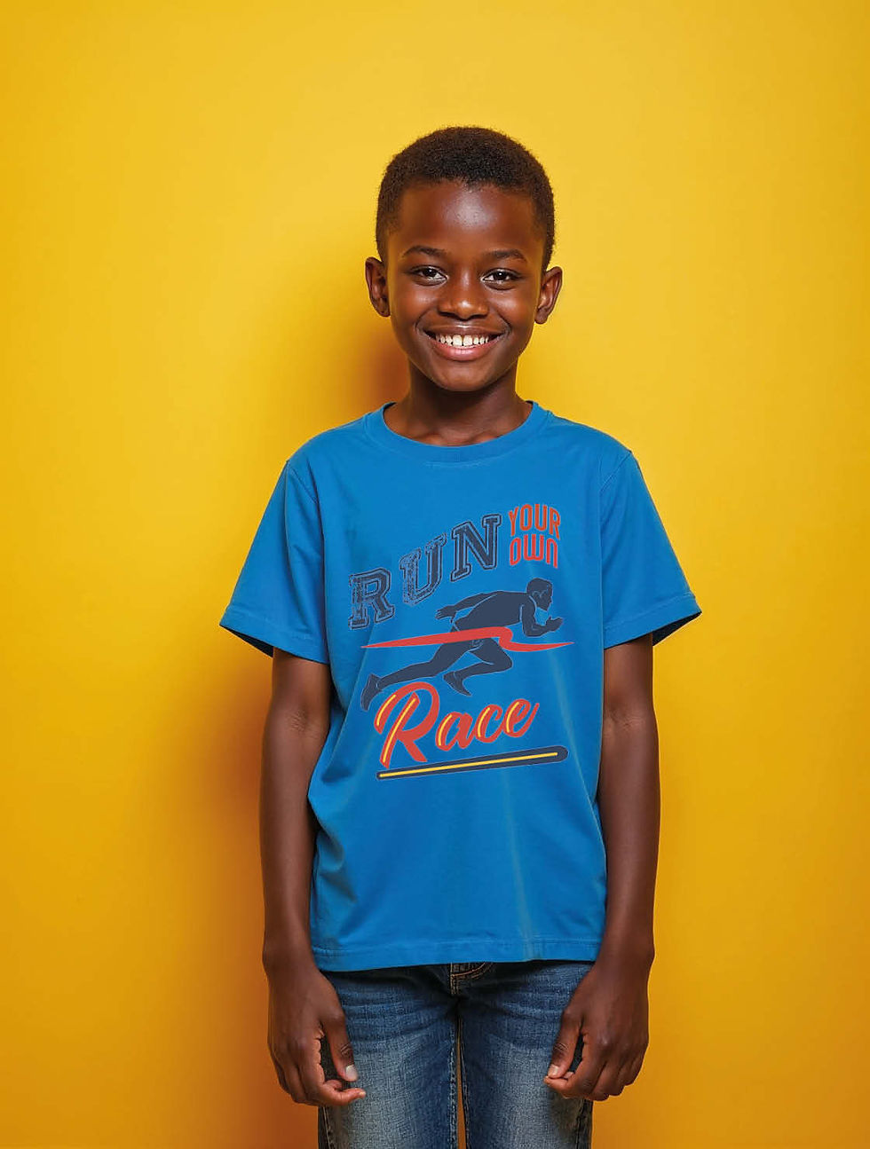 Thumbnail: run your own race Unisex Printed Graphic T-Shirt For Women, Men & Kids
