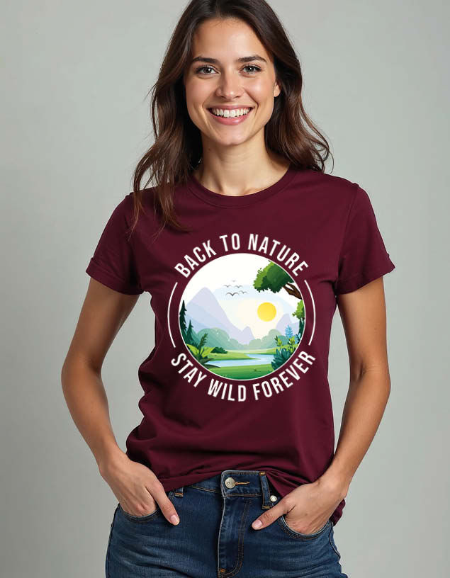 Thumbnail: back to nature stay wild forever Unisex Graphic T-Shirt for Mens,Womens & Kids