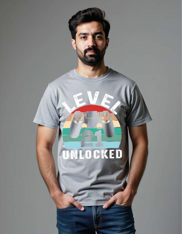 Thumbnail: level Unlocked Classic Unisex Printed Graphic T-Shirt For Mens Womens & Kids