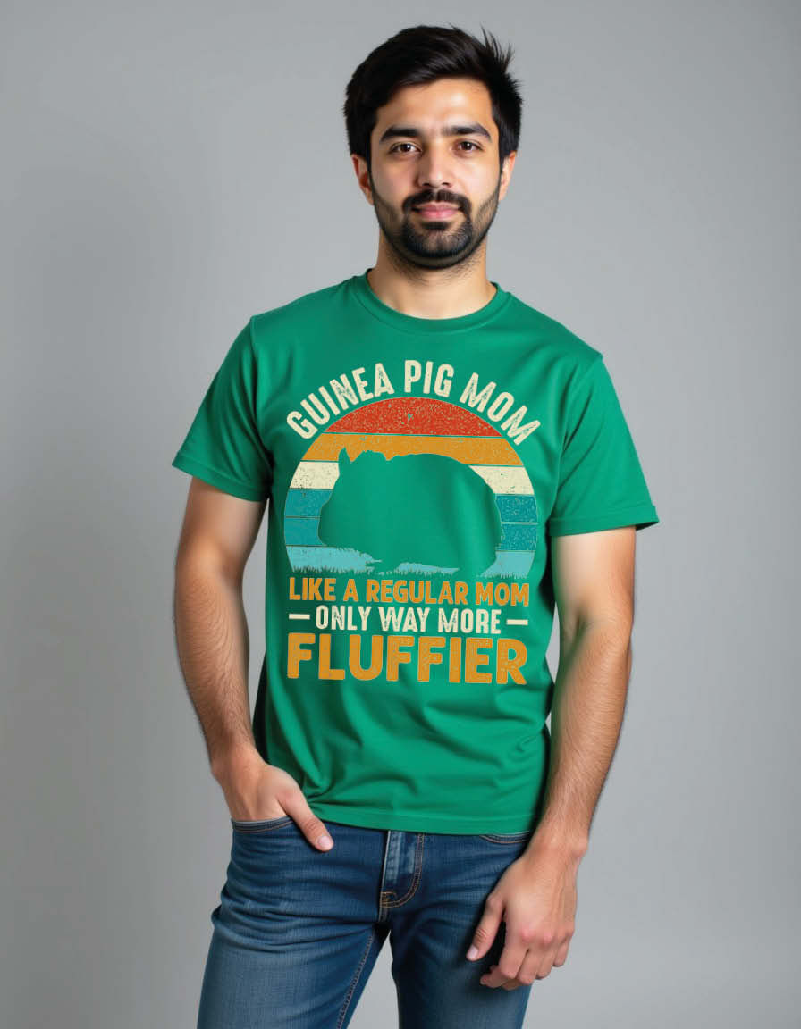 Thumbnail: guinea pig mom like a regular mom only way more fluffier Unisex Printed T-Shirt