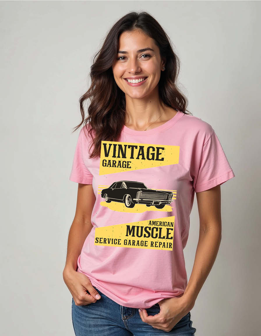 Thumbnail: vintage garage american muscle service garage repair Unisex Printed Graphic Tees