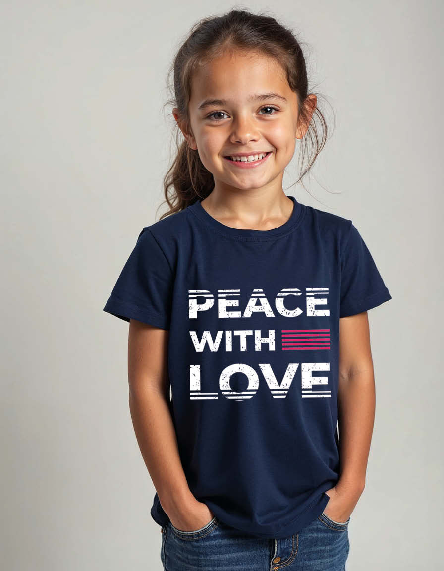 Thumbnail: Peace with love Unisex Printed Graphic T-shirt