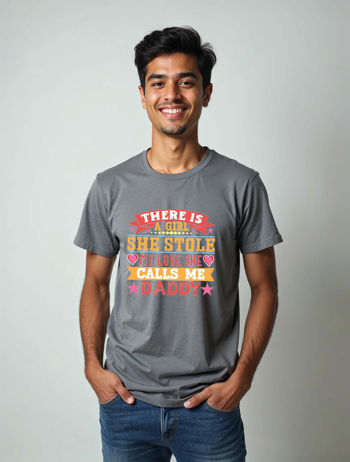 there is a girl she stole my love she calls me daddy Unisex Printed Graphic Tees
