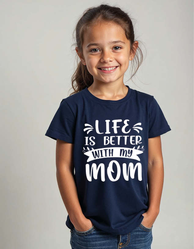 Thumbnail: life is better with my mom Unisex Printed Graphic T-Shirt For Mens Womens & Kids