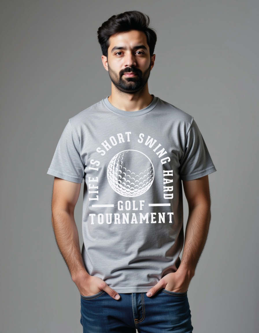 Thumbnail: life is short swing hard golf tournament Unisex Printed Graphic T-Shirt
