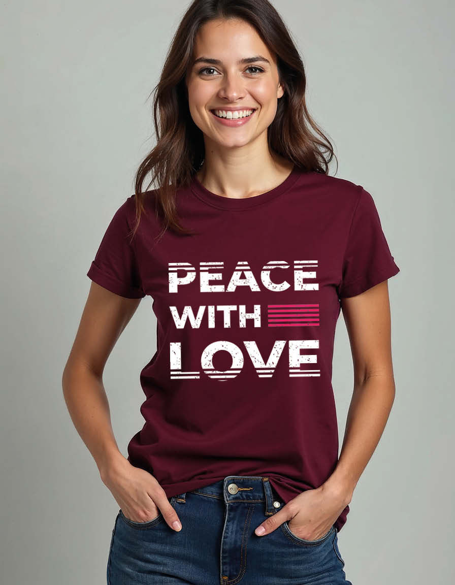 Thumbnail: Peace with love Unisex Printed Graphic T-shirt