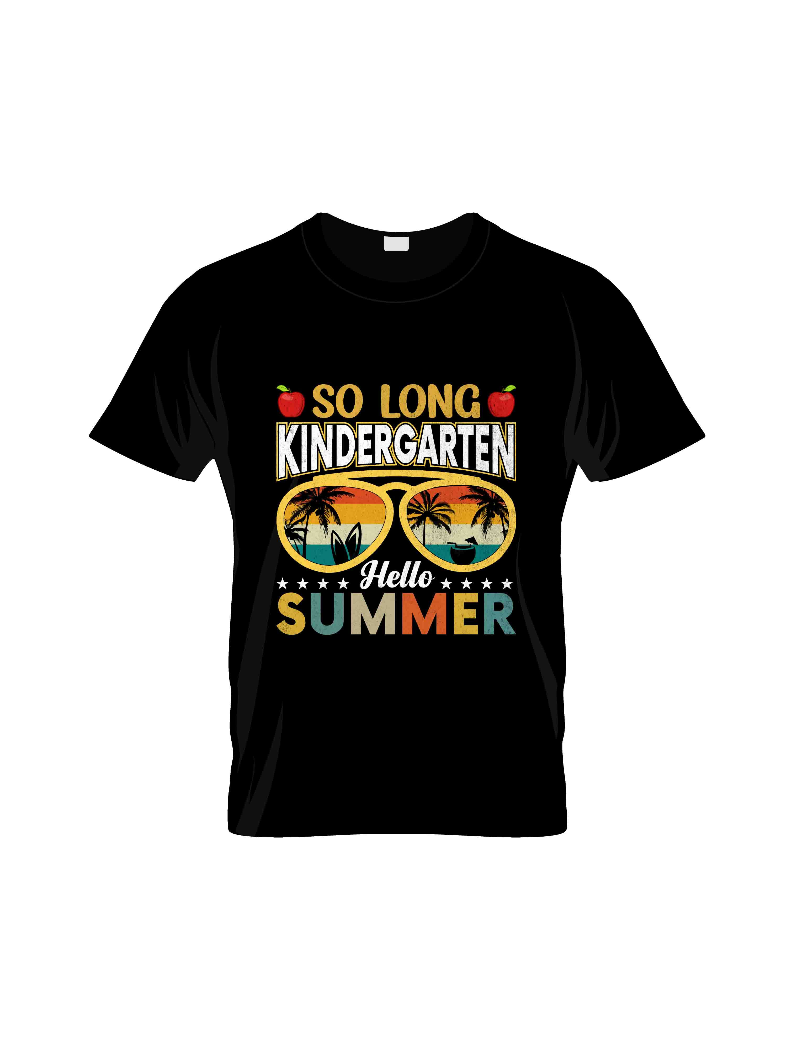 so long kindergarden summer typography printed t shirts