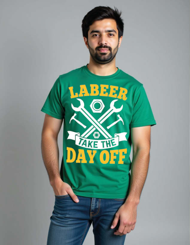 Thumbnail: labeer take the day off Unisex Printed Graphic T-Shirt For Mens Womens & Kids