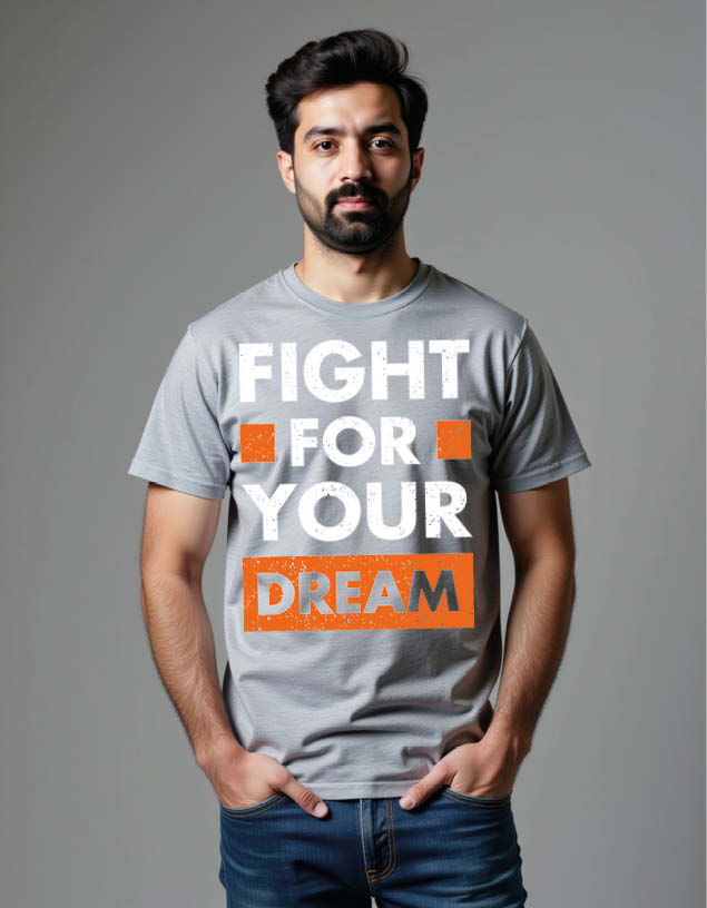 Thumbnail: fight for your dream Unisex Printed Graphic T-Shirt For Mens Womens & Kids
