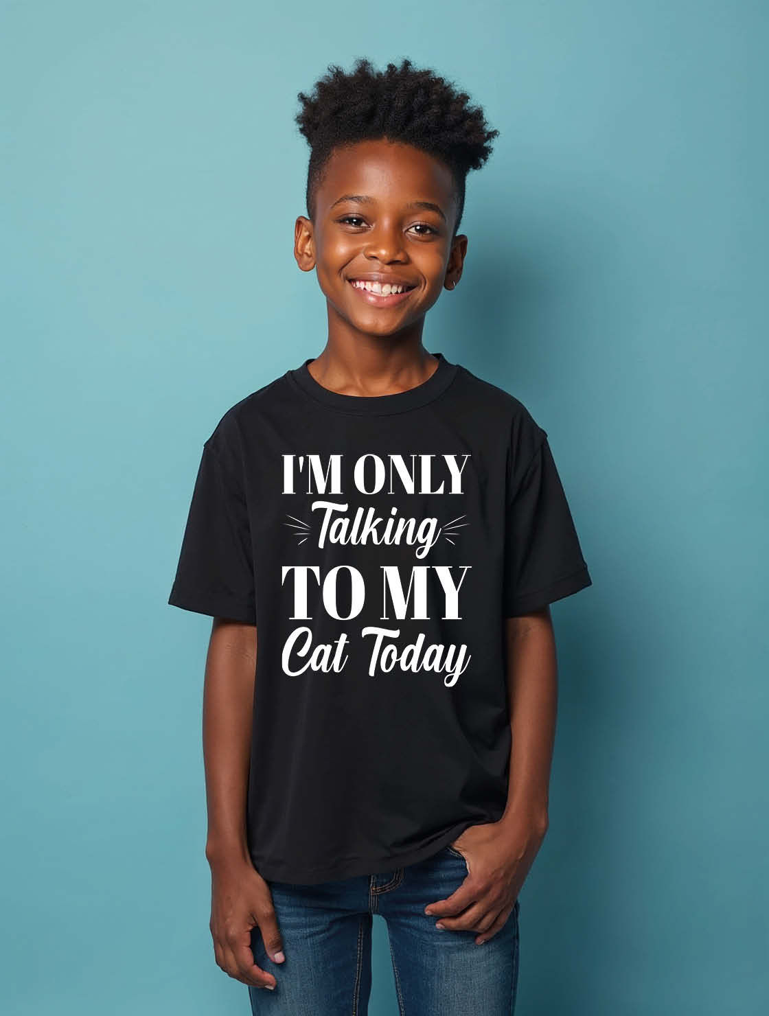 i'm only talking to my cat today Urban Unisex Printed Graphic T-Shirt