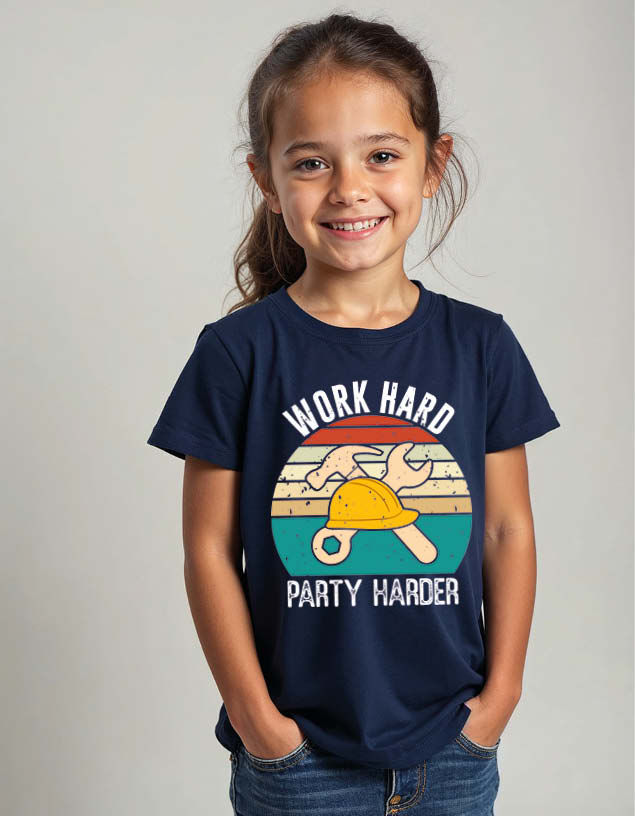 Thumbnail: work hard party harder Unisex Printed Graphic T-Shirt For Mens Womens & Kids