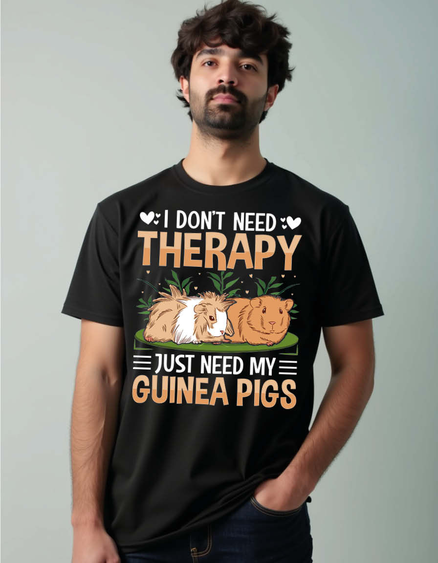 Thumbnail: i don't need therapy just need my guinea pigs Unisex Printed Graphic T-Shirt