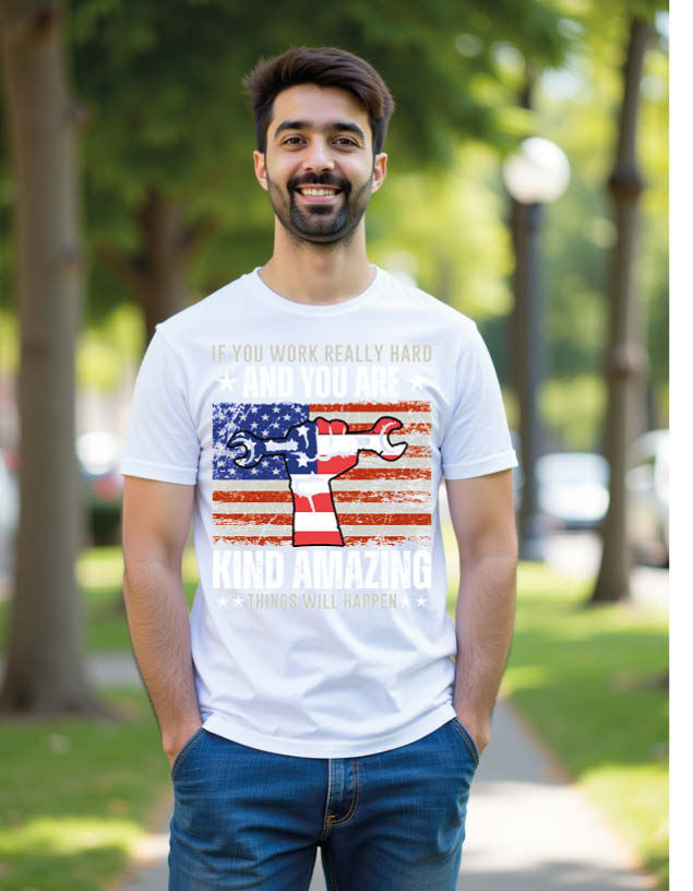 Thumbnail: if you work really hard and you are kind amazing things will happen unisex tees