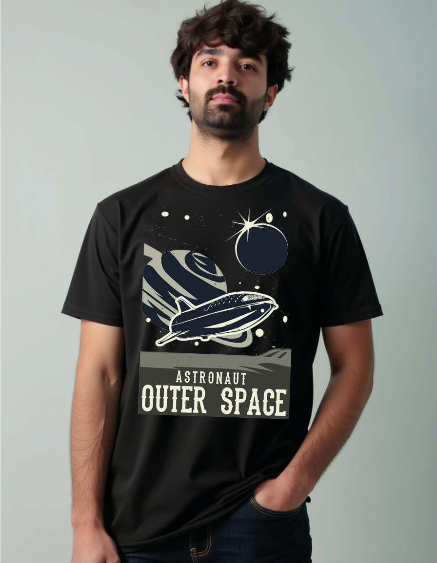 Thumbnail: astronaut outer space Unisex Printed Graphic T-Shirt For Mens, Womens & Kids